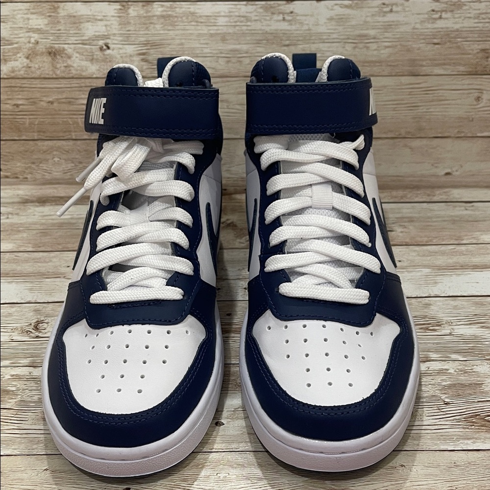Nike Kids High-Top Sneakers in Navy and White